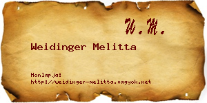 Weidinger Melitta névjegykártya